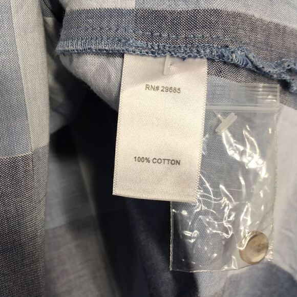 NWOT PENDLETON BLUE CHECKERED MALENA 3/4 SLEEVE TUNIC SHIRT TOP LARGE COTTON - Picture 11 of 13